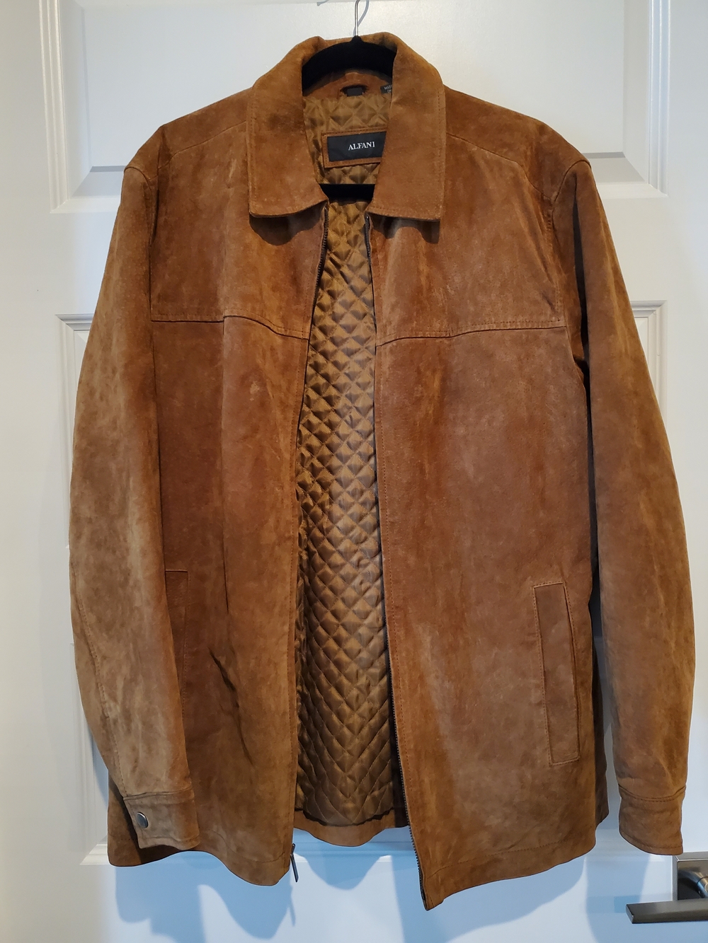 Alfani Men's Chestnut Suede Lightweight Jacket